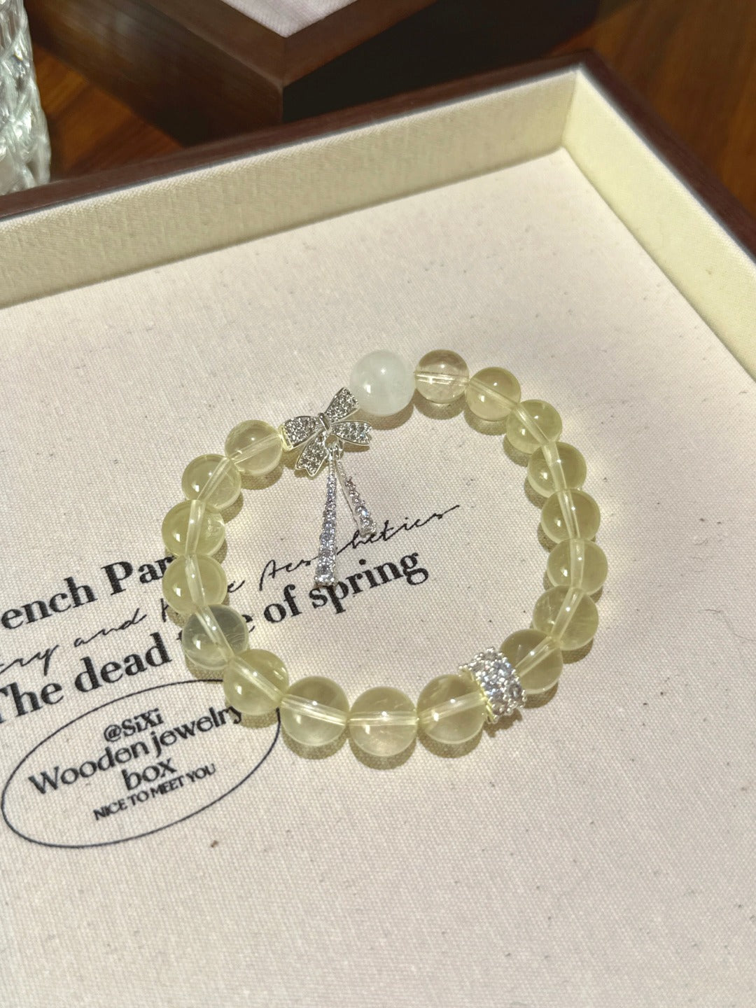 ▫️▪️ Citrine white ghost bow bracelet